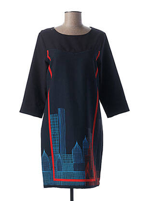 Robe mi-longue manches 3/4 manches 3/4 bleu MADO ET LES AUTRES femme