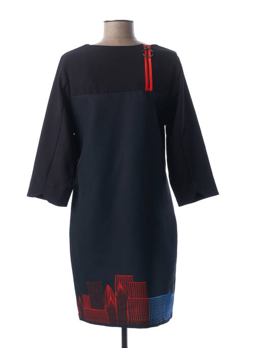 Robe mi-longue manches 3/4 manches 3/4 bleu MADO ET LES AUTRES femme