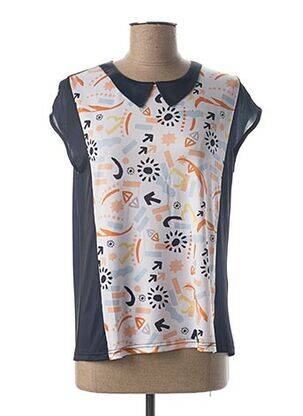 T-shirt stretch manches courtes bleu MIA SOANA femme