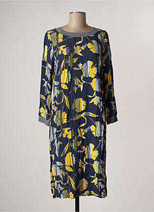 Robe mi-longue imprimé fleurs manches 3/4 bleu SANDWICH femme
