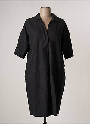 Robe mi-longue manches courtes manches courtes noir LE PETIT BAIGNEUR femme