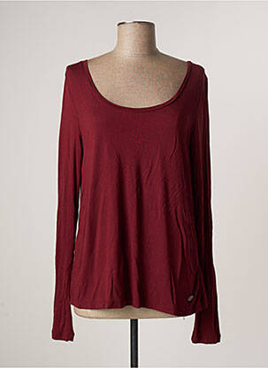 Top tissage jersey manches longues rouge DDP femme