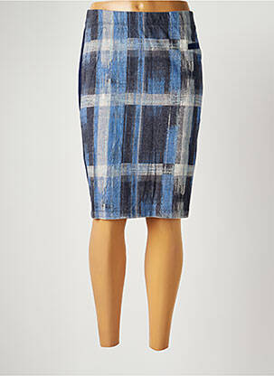 Jupe mi-longue stretch bleu SANDWICH femme