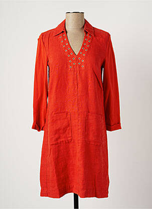 Robe mi-longue manches longues manches longues orange SANDWICH femme