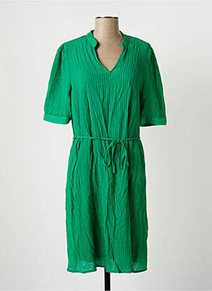Robe mi-longue manches courtes manches courtes vert GEISHA femme