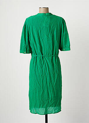 Robe mi-longue manches courtes manches courtes vert GEISHA femme