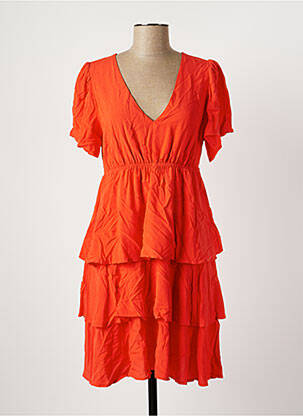 Robe mi-longue manches courtes manches courtes orange GAUDI femme