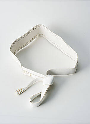 Ceinture tissage simili-cuir blanc MORGAN femme
