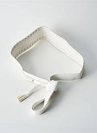 Ceinture tissage simili-cuir blanc MORGAN femme