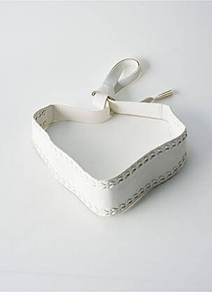 Ceinture tissage simili-cuir blanc MORGAN femme
