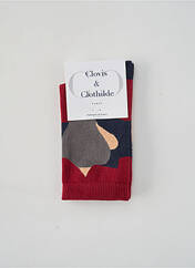 Chaussettes rouge CLOVIS & CLOTHILDE pour unisexe seconde vue