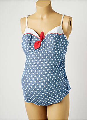 Maillot de bain maternité stretch bleu CACHE COEUR femme