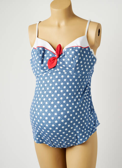 Maillot de bain maternité stretch bleu CACHE COEUR femme