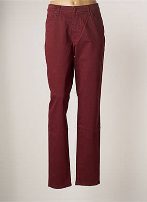 Pantalon slim tissage popeline taille normale rouge LCDN femme