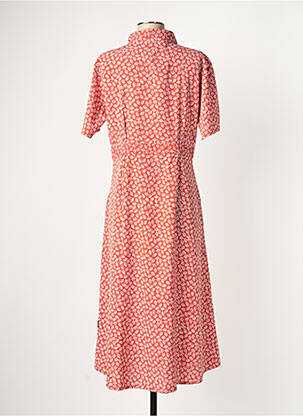 Robe mi-longue imprimé fleurs manches courtes orange PROTEST femme