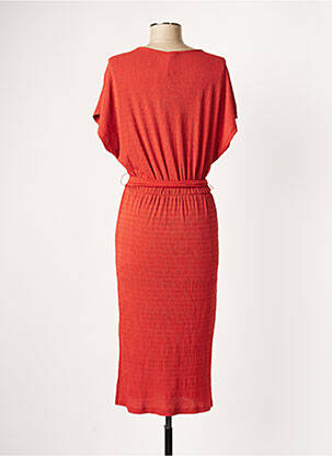 Robe mi-longue manches courtes manches courtes orange PROTEST femme