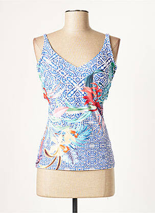 Haut de maillot de bain stretch haut soutien-gorge moulé bleu MOONTIDE femme
