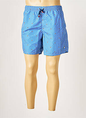 Short de bain imprimé fantaisie bleu SCUOLA NAUTICA ITALIANA homme