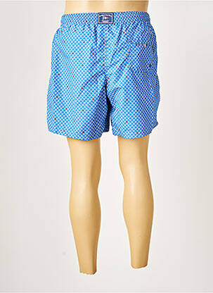 Short de bain imprimé fantaisie bleu SCUOLA NAUTICA ITALIANA homme