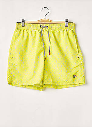 Short de bain imprimé fantaisie jaune SCUOLA NAUTICA ITALIANA homme