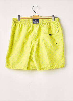 Short de bain imprimé fantaisie jaune SCUOLA NAUTICA ITALIANA homme