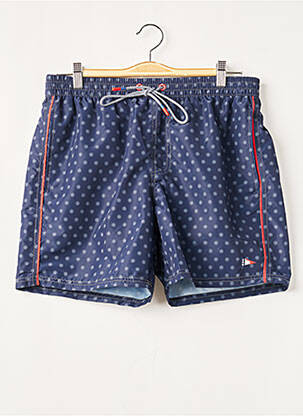 Short de bain imprimé fantaisie bleu SCUOLA NAUTICA ITALIANA homme