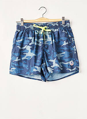 Short de bain effet matière satinée bleu LAGON BLEU homme