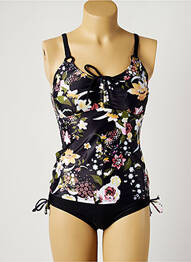 Tankini effet matière satinée noir LAGON BLEU femme