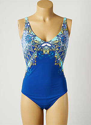 Maillot de bain 1 pièce imprimé fantaisie haut soutien-gorge moulé bleu MOONTIDE femme