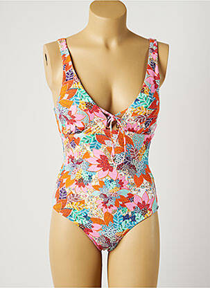 Maillot de bain 1 pièce imprimé fantaisie haut soutien-gorge moulé rose MOONTIDE femme