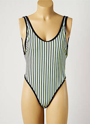 Maillot de bain 1 pièce effet matière satinée vert PIHA femme