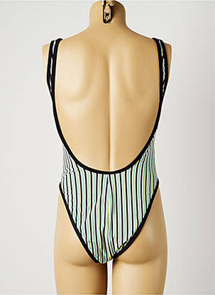 Maillot de bain 1 pièce effet matière satinée vert PIHA femme