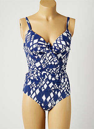 Maillot de bain 1 pièce imprimé fantaisie haut soutien-gorge moulé bleu MOONTIDE femme