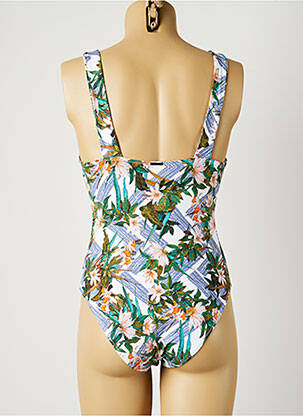 Maillot de bain 1 pièce effet matière satinée haut soutien-gorge moulé bleu MOONTIDE femme