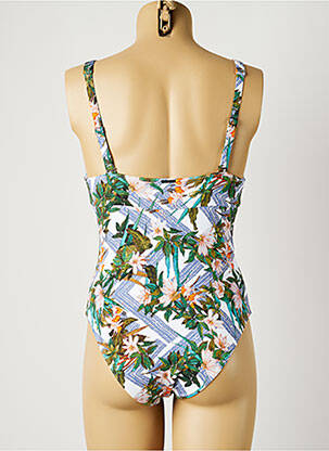 Maillot de bain 1 pièce effet matière satinée haut soutien-gorge moulé bleu MOONTIDE femme