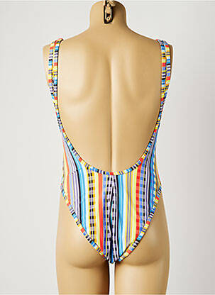 Maillot de bain 1 pièce effet matière satinée bleu PIHA femme