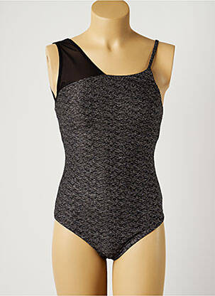 Maillot de bain 1 pièce bretelles élastiquées ajustables haut soutien-gorge moulé gris MOONTIDE femme