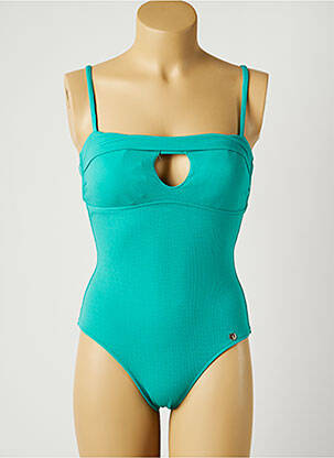 Maillot de bain 1 pièce stretch haut soutien-gorge moulé vert BORABORA femme