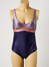 Maillot de bain 1 pièce effet matière satinée haut soutien-gorge moulé violet BORABORA femme
