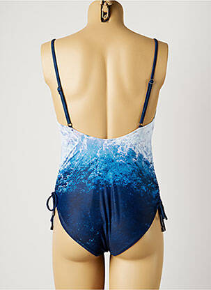 Maillot de bain 1 pièce imprimé fantaisie haut soutien-gorge moulé bleu PIHA femme