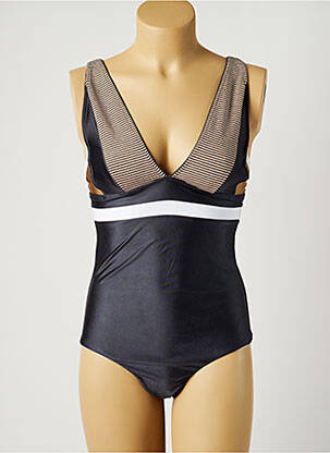 Maillot de bain 1 pièce effet matière satinée gris MOONTIDE femme