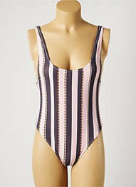 Maillot de bain 1 pièce effet matière satinée rose PIHA femme