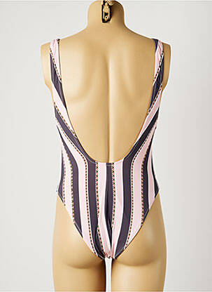 Maillot de bain 1 pièce effet matière satinée rose PIHA femme