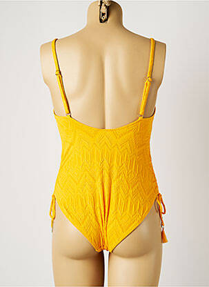 Maillot de bain 1 pièce stretch haut soutien-gorge moulé jaune PIHA femme