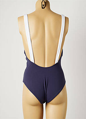 Maillot de bain 1 pièce effet matière satinée haut soutien-gorge moulé bleu BORABORA femme