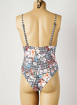 Maillot de bain 1 pièce effet matière satinée haut soutien-gorge moulé noir PIHA femme