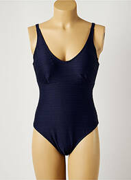 Maillot de bain 1 pièce effet matière satinée haut soutien-gorge moulé bleu MOONTIDE femme