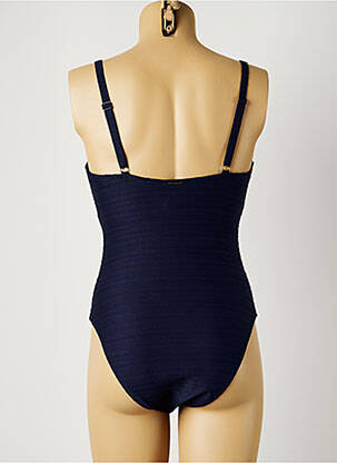 Maillot de bain 1 pièce effet matière satinée haut soutien-gorge moulé bleu MOONTIDE femme
