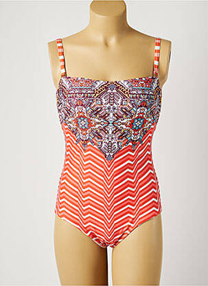 Maillot de bain 1 pièce imprimé fantaisie haut soutien-gorge moulé rouge MOONTIDE femme