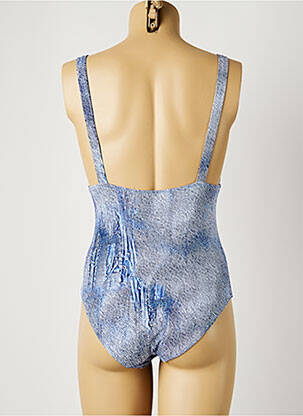 Maillot de bain 1 pièce effet matière satinée haut soutien-gorge moulé bleu PIHA femme